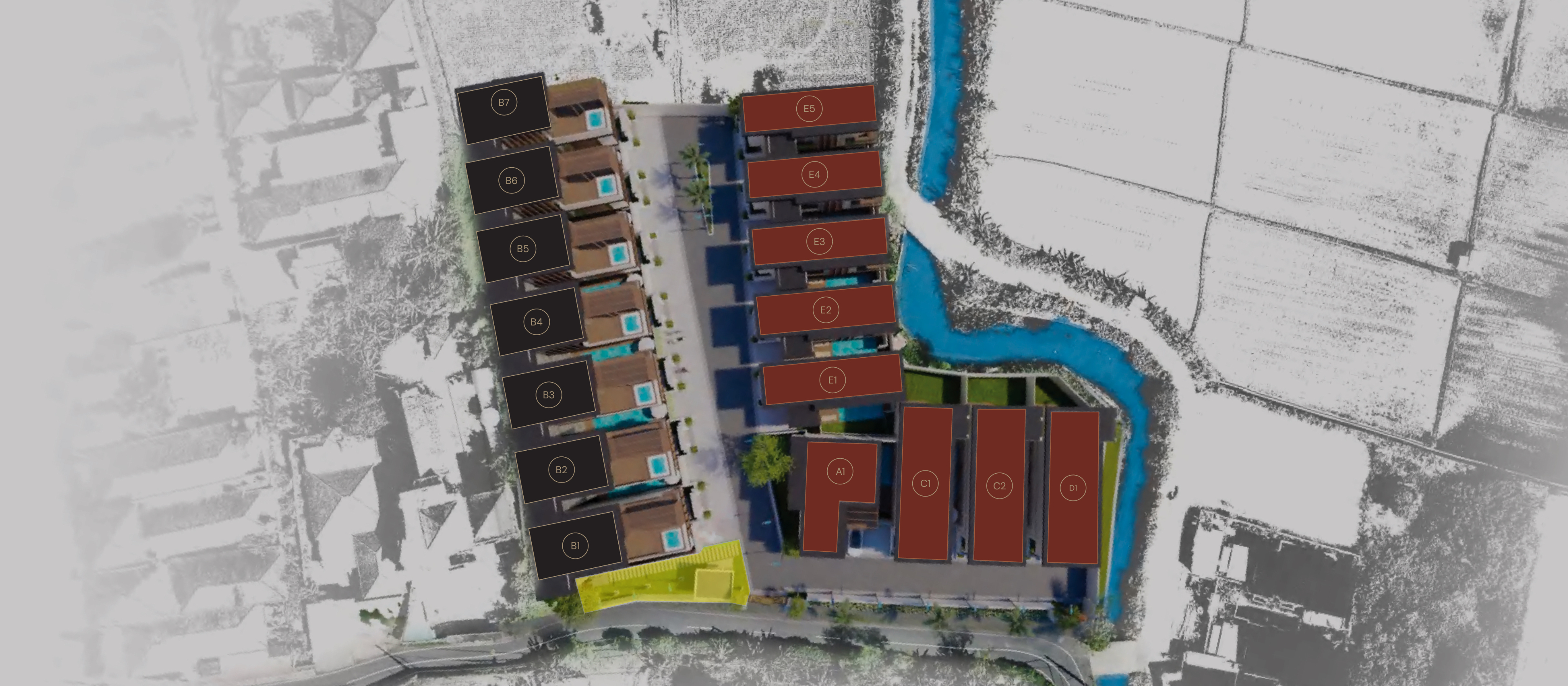 Lush Villas Seminyak — Aerial Site Plan